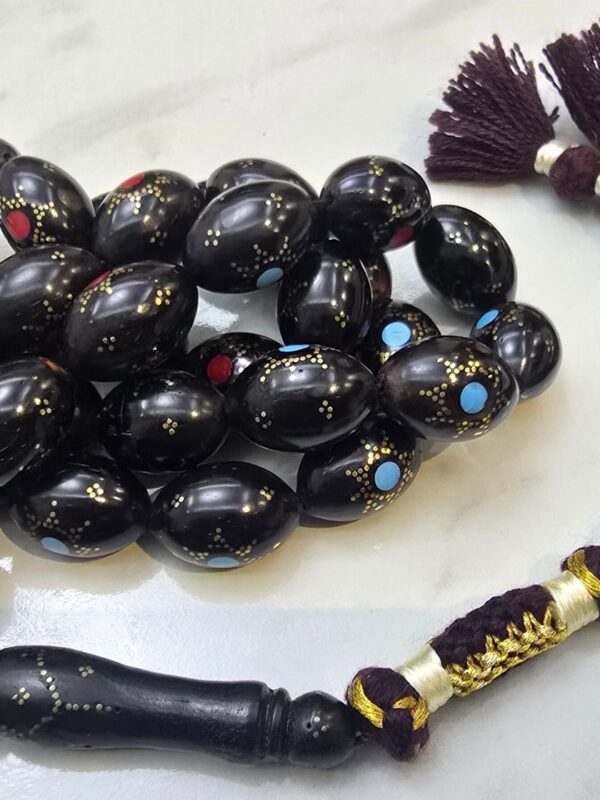 مسباح يسر مطعم بالمرجان و الفيروز و الفضة حجم كبير YU20